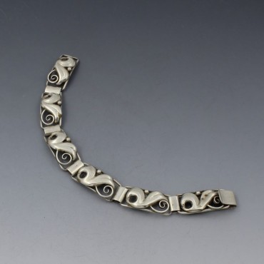 Bernard Hertz silver floral bracelet 1940's